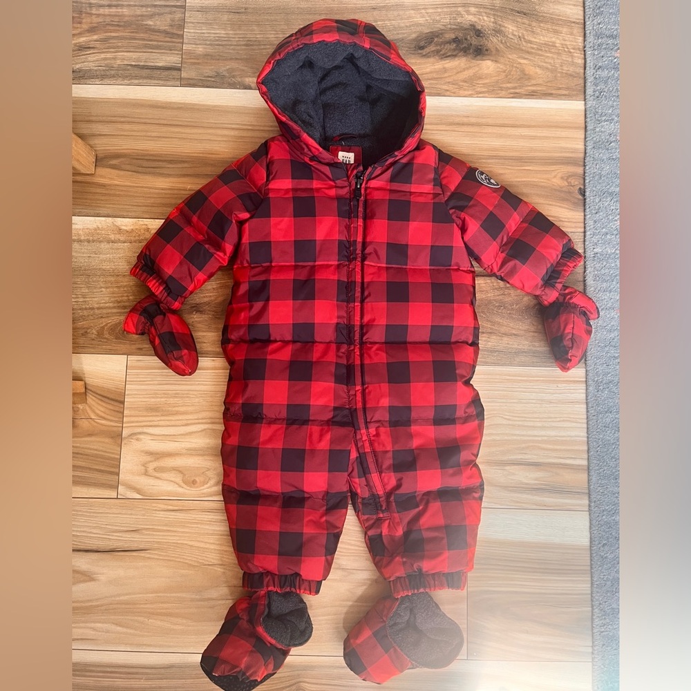 GAP Red and Black Buffalo Plaid Snow Suit